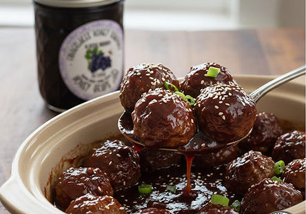Honey Grape Jam Crockpot Meatballs
