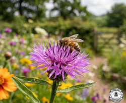BEE ON WILDFLOWER
