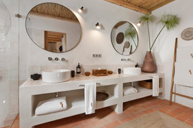 and with amazing bathrooms with plenty of space