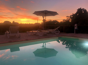 Sunset at the pool