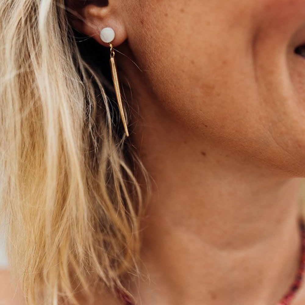 boucles d'oreilles bronze et nacre made in france