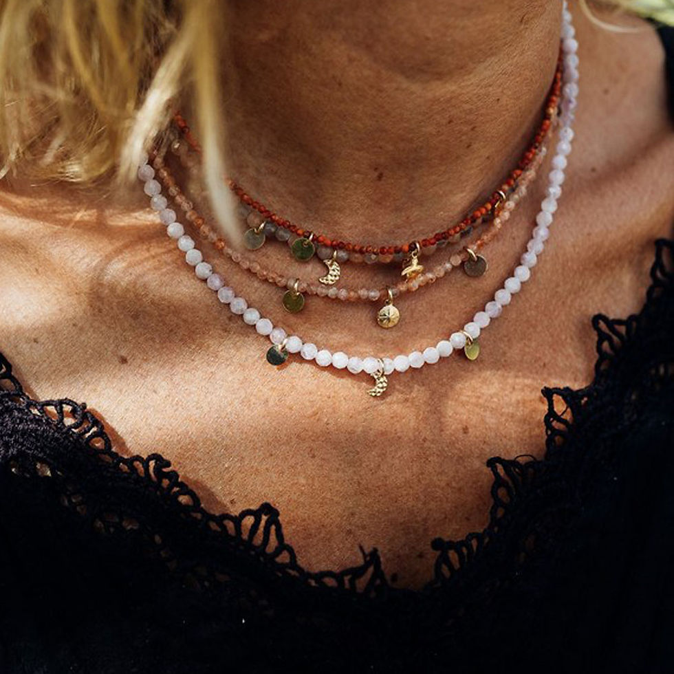 Miniature : Collier ras du cou pierre du soleil