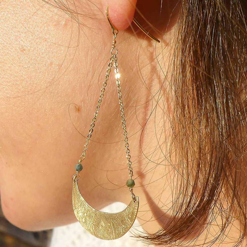 Miniature : Boucles d'oreilles demi-lunes pendantes