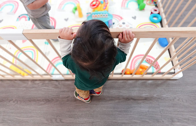 Infant in the montessori infant room in anaheim
