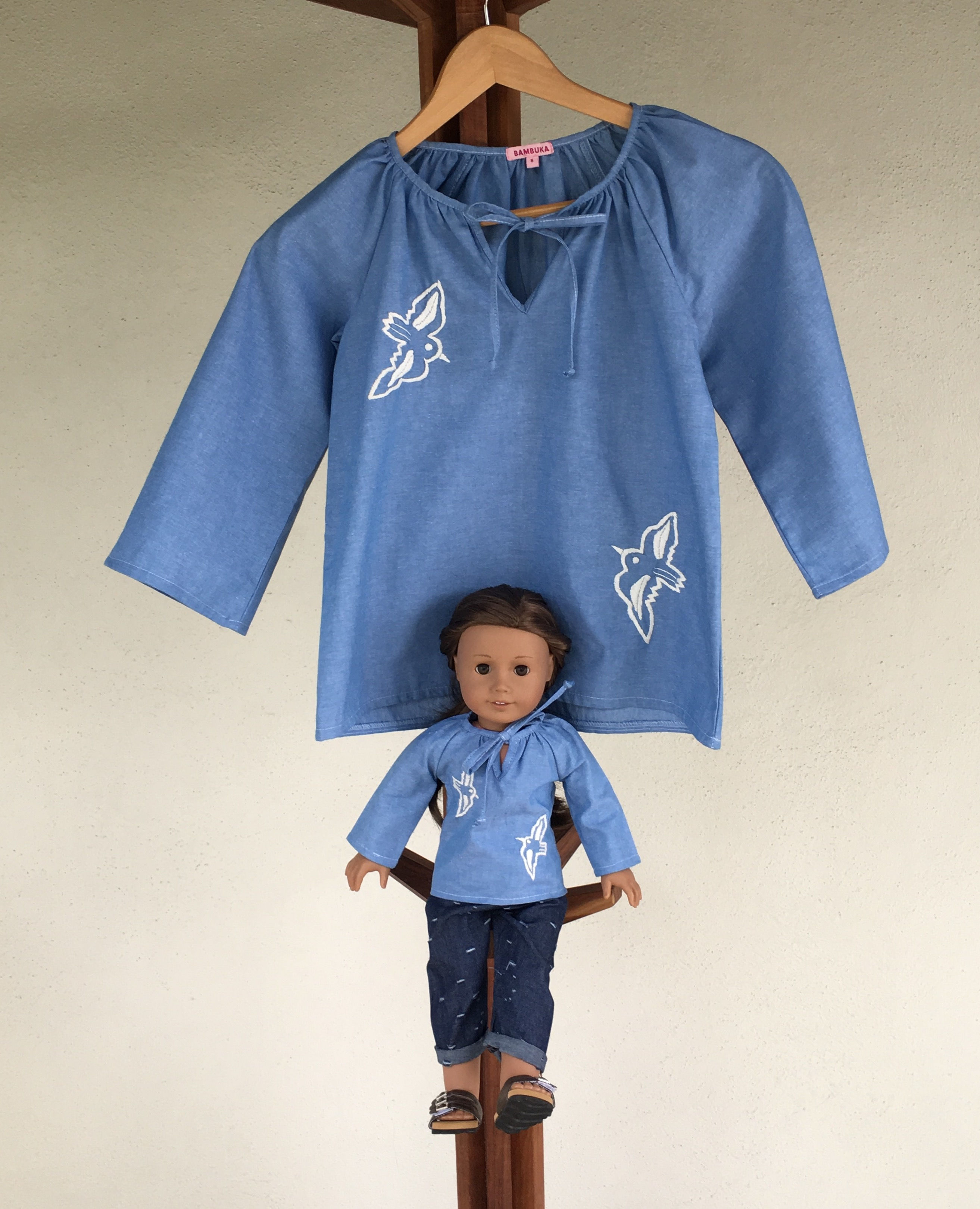 CAMISA OAXACA MEZCLILLA PÁJAROS