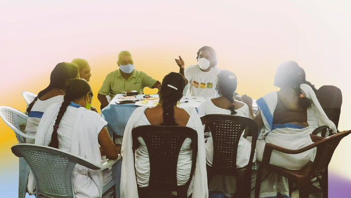 The George Institute for Global Health India’s Health
Accelerator and the Vihara Innovation Network undertook a
collaboration to uncover the psychosocial health challenges
of female frontline health workers in Andhra Pradesh.
The purpose of the collaboration was to gain insights on
the psychosocial needs of frontline healthcare workers
(FLWs) from an urban and rural context during the ongoing
COVID-19 pandemic. A key objective was to conduct
participatory design workshops across Visakhapatnam
and Srikakulam district that would inform a technical
report highlighting areas of challenges and subsequent
recommendations that would help develop targeted
interventions to offer psychosocial support to frontline
healthcare workers.
These community-based participatory design workshops
aimed to capture, document and lead to an understanding of
the challenges faced by FLWs in a safe space and in particular,
to qualitatively discern their concerns and vulnerabilities.
Eighteen (18) participants -- purposively selected ASHAs
and ANMs -- from both urban and rural geographies were
brought together in these workshops. The insights from these
workshops have been used to outline recommendations for
all stakeholders, including policy-makers, to respond to the
psychosocial needs of frontline workers.

This report is the analysis of data gathered through
participatory exercises and interactions, from the three
workshops, with focus on challenges shared by each frontline
worker that pave the way for recommendations and areas
for intervention. The following table illustrates the workshop
proceedings for each of the batches between the 16th and
18th of September 2021.