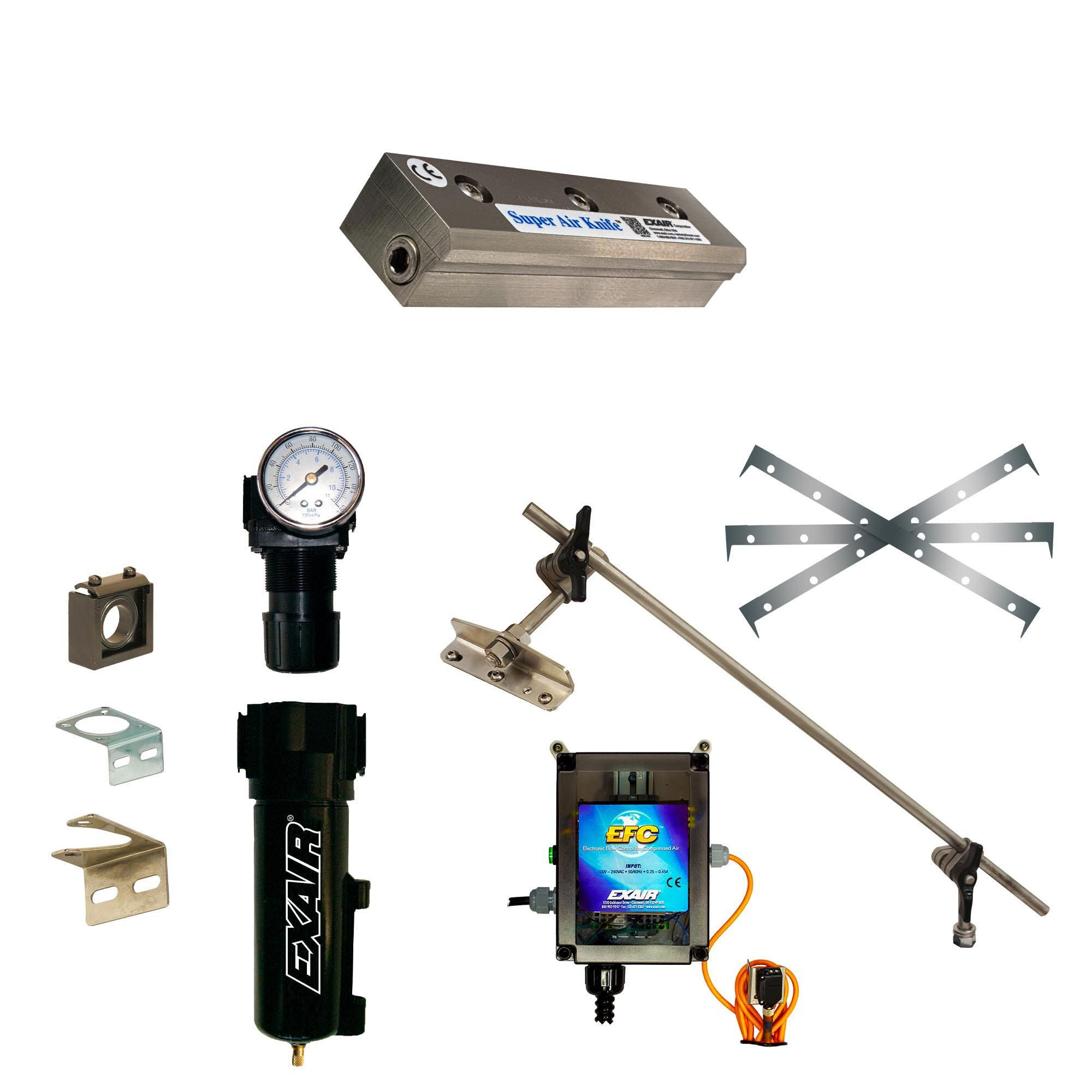 Exair Model 110206SSDX-316 6" Deluxe Type 316 St. St. Super Air Knife Kit