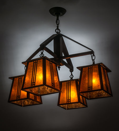 Meyda 28"W Prairie Loft 4 LT Chandelier