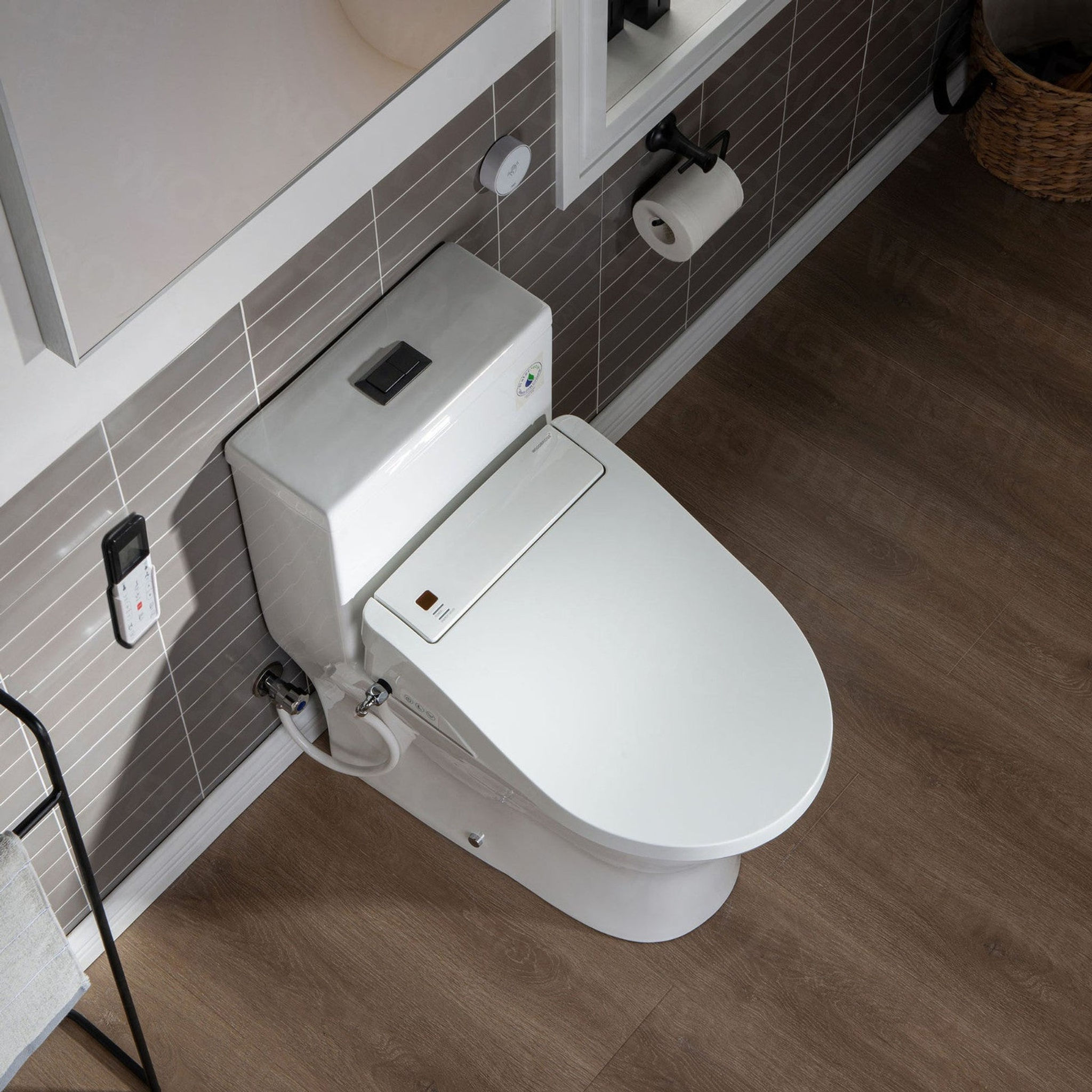 WoodBridge T-0022 White Luxury Elongated One Piece Toilet With Advanced Bidet Se