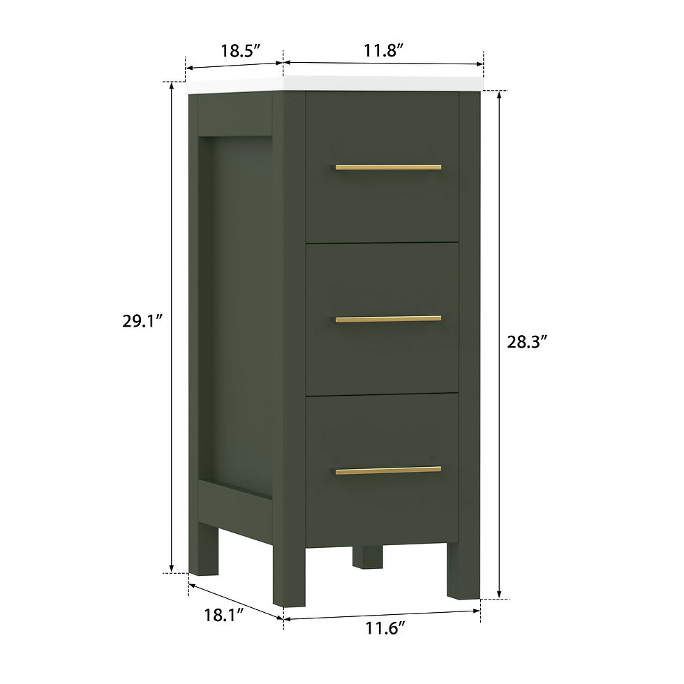Thumbnail: Bath Vanity Side Cabinet with Engineered Marble Top CVC12