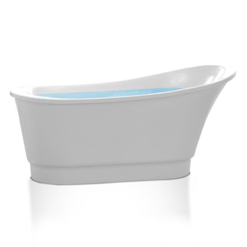 67 in. Acrylic Flatbottom Non-Whirlpool Bathtub in White
