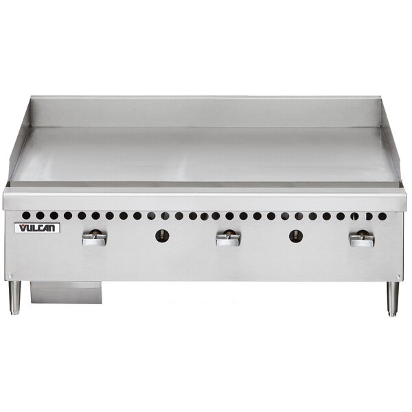 Vulcan VCRG36-M1 Natural Gas 36″ Countertop Griddle with Manual Controls – 75,00