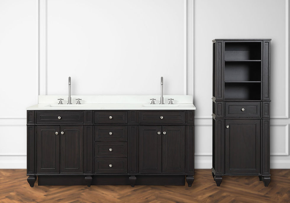 Thumbnail: Design Element Bath Kitchen Winston 72" Double Sink Vanity w/ White