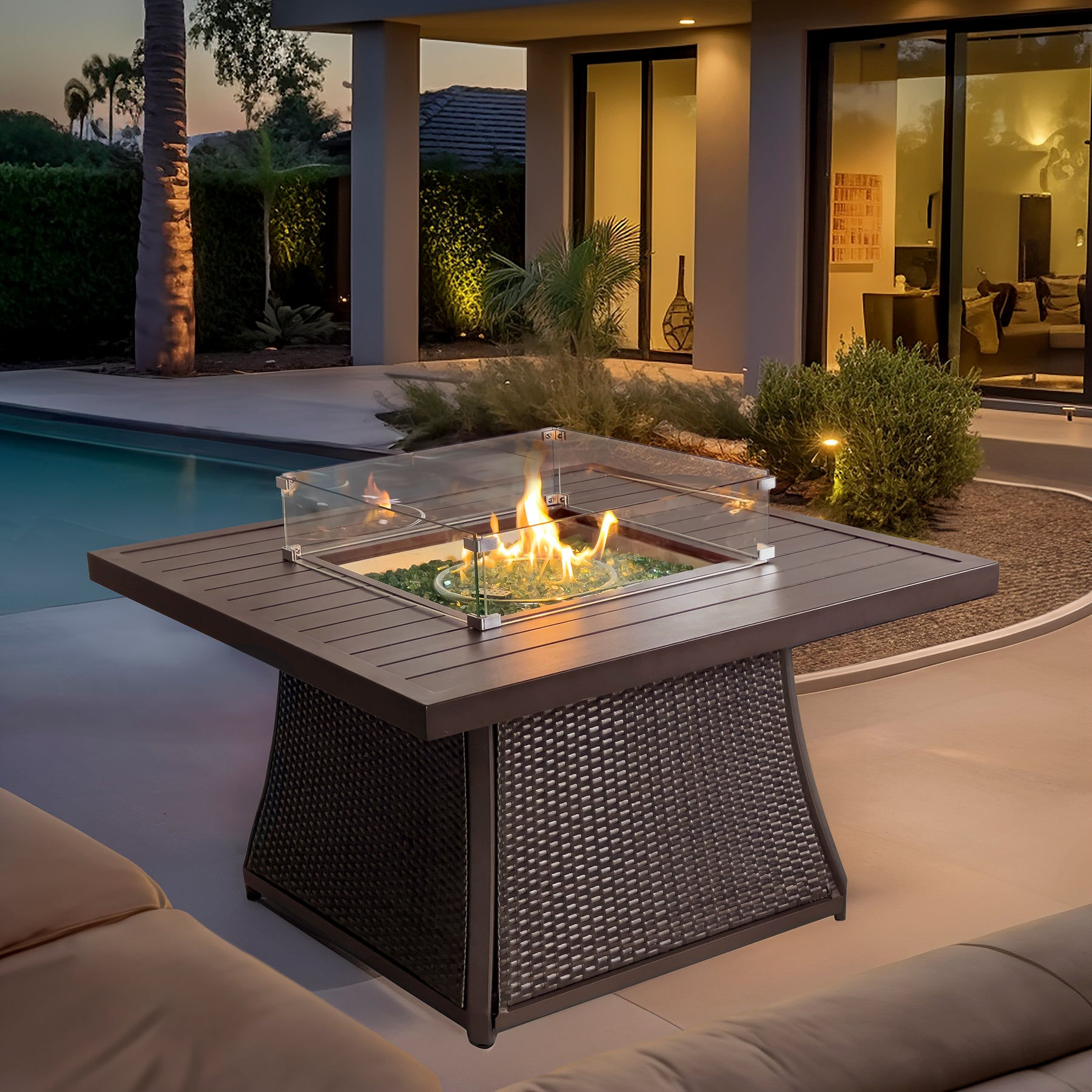 Kinger Home Uri 42" Propane Fire Pit Table