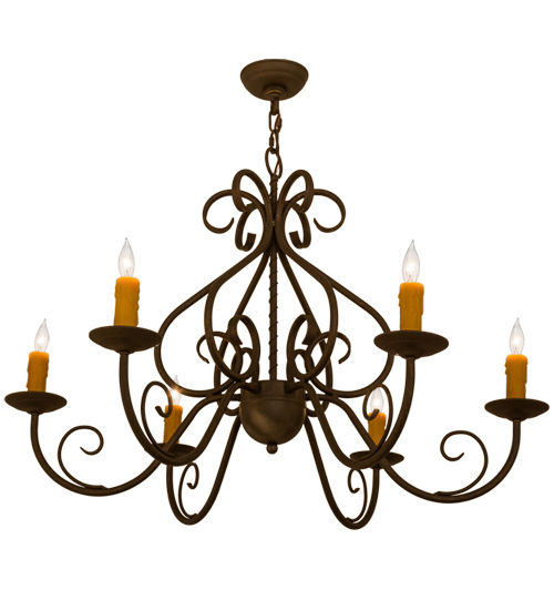 Meyda 36"W Jenna 6 LT Chandelier