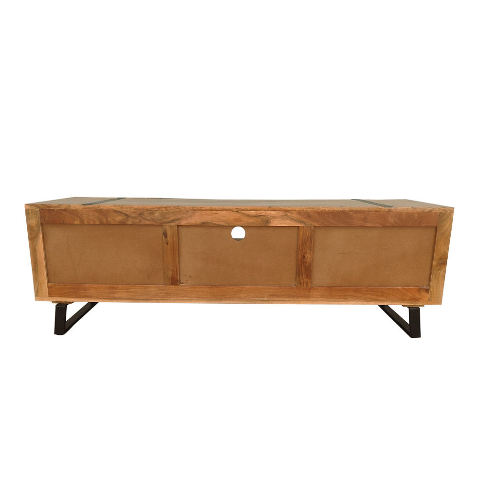 Thumbnail: The Urban Port Aza 59" Handcrafted TV Console w/ Drawer Natural Brown