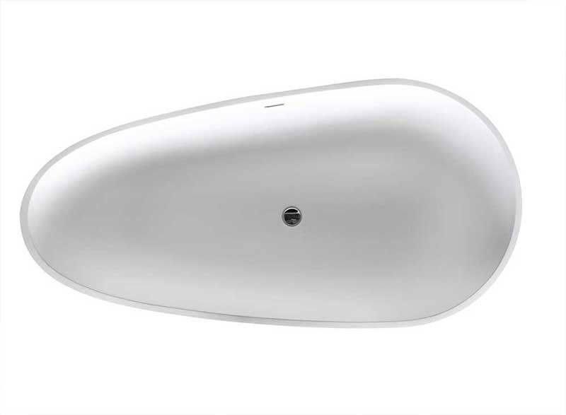 Thumbnail: Fiume 67 in. One Piece Anzzi Stone Freestanding Bathtub in White