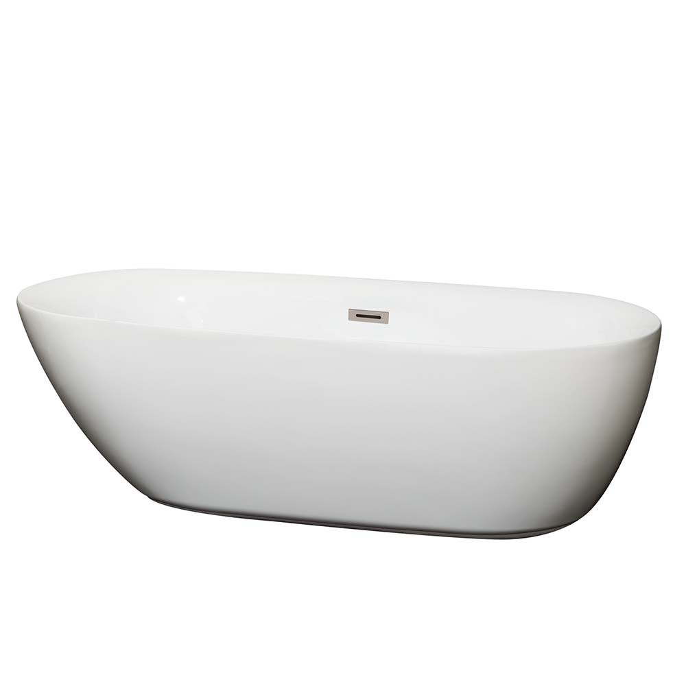 Wyndham Collection Melissa 71 Inch Freestanding Bathtub in – WCOBT100071BNTRIM