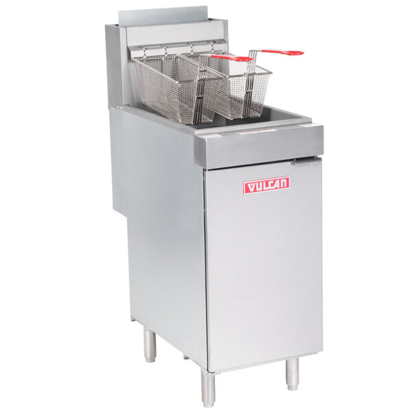Vulcan LG400-2 45-50 lb. Liquid Propane Floor Fryer – 120,000 BTU