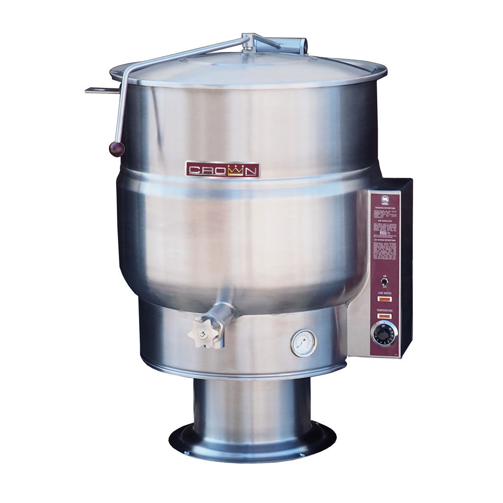 Crownsteamgroup - Electric Steam Kettle, Stationary Pedestal, 2/3 Jacket 20 Gal