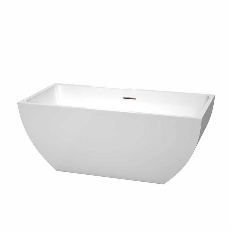 Wyndham Collection Rachel 59" Freestanding Bathtub in White - WCBTK150559BNTRIM
