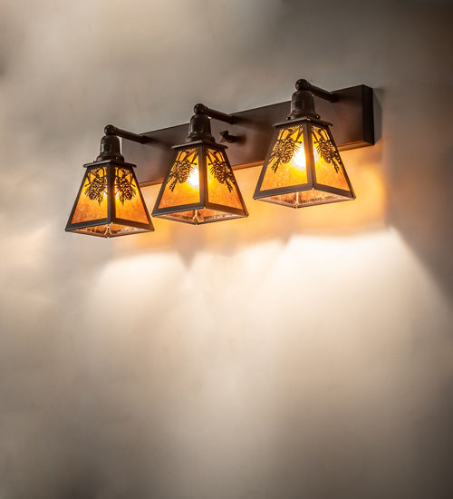 Meyda 28" Wide Winter Pine 3 Light Vanity Light
