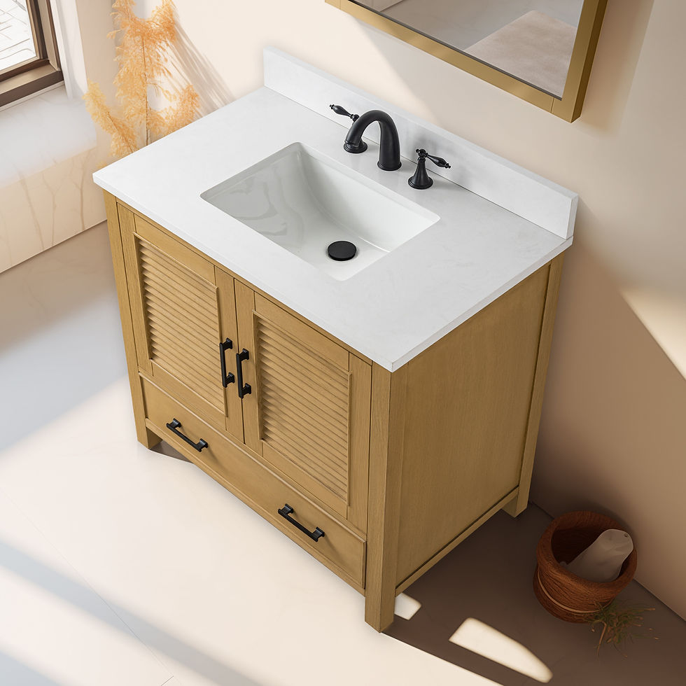 Thumbnail: Design Element Bath Kitchen Estate 36" Single Vanity w/ White Quartz Top