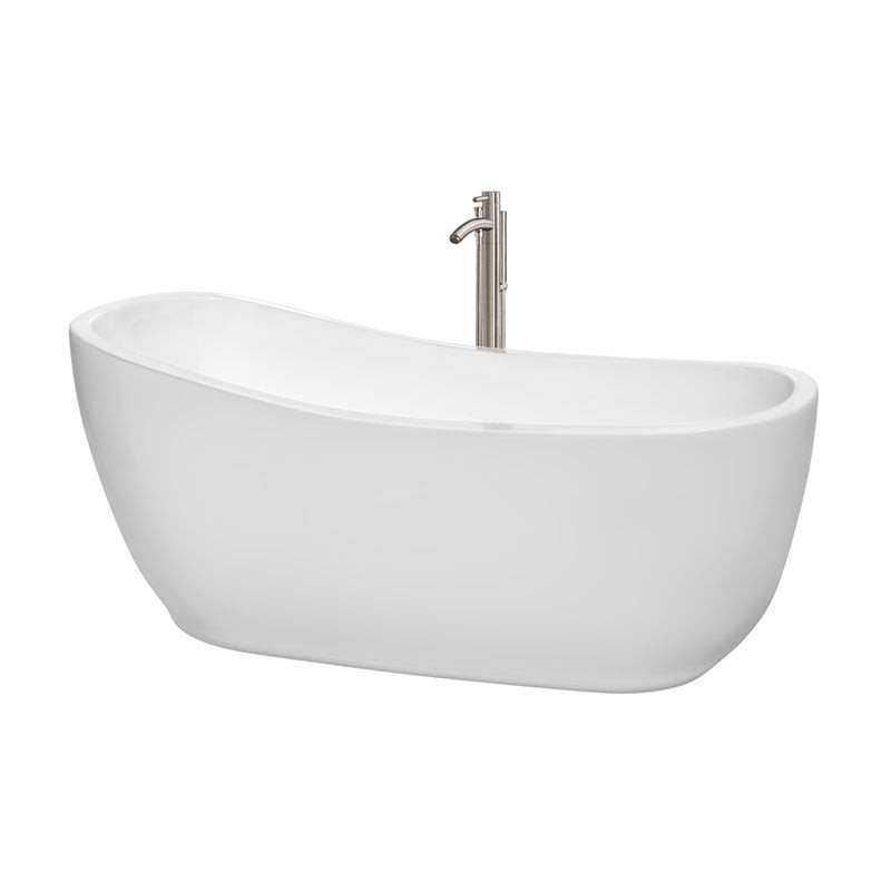 Wyndham Collection Margaret 66″ Soaking Bathtub in White w/ – WCBTO85666ATP11BN