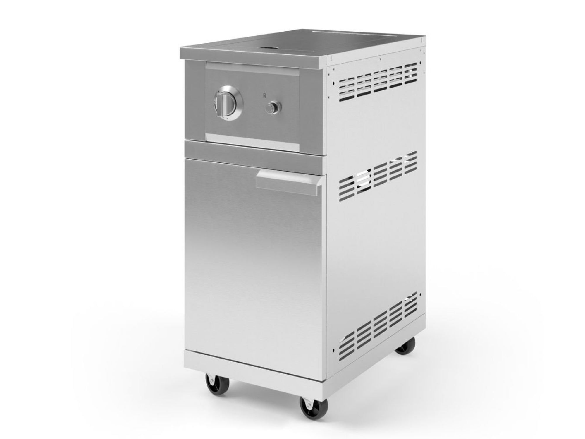 NewAge Outdoor Kitchens Stainless Steel Platinum Side Burner w/ Cart &