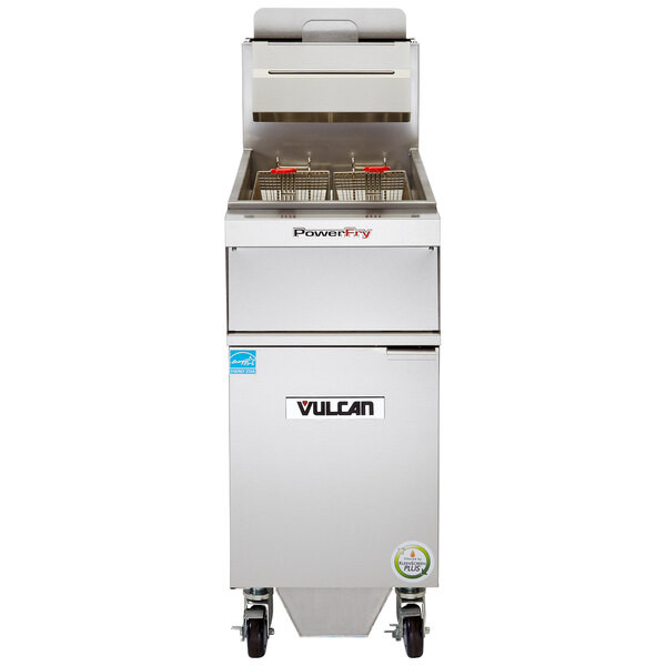 Vulcan 1VK45AF-1 PowerFry5 45-50 lb. Natural Gas Floor Fryer with Solid State
