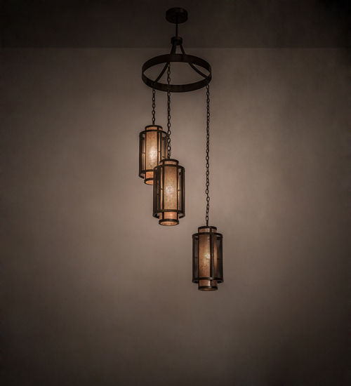 Meyda 32" Wide Cilindro Weave-Tex Cascading Chandelier