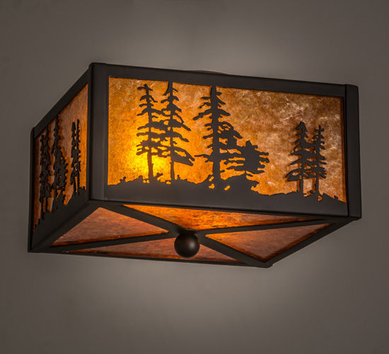 Meyda 10"Sq Tall Pines Flushmount — MEY-157088