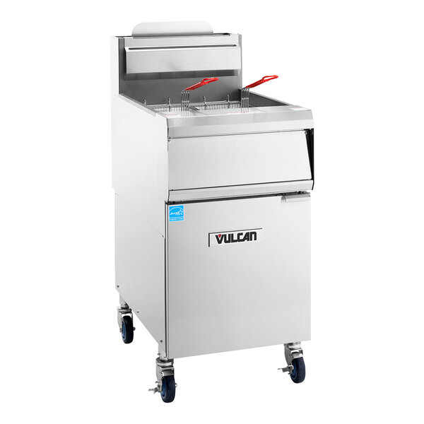 Vulcan 1VHG70A-NAT QuickFry Series 70 lb. Natural Gas Floor Fryer with Analog Co