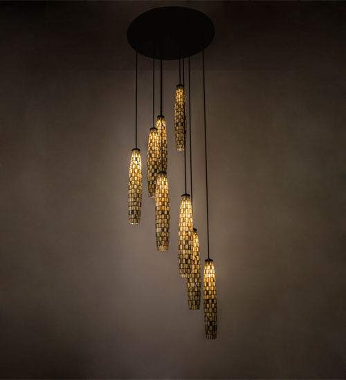 Meyda 48" Wide Checkers 8 Light Cascading Pendant