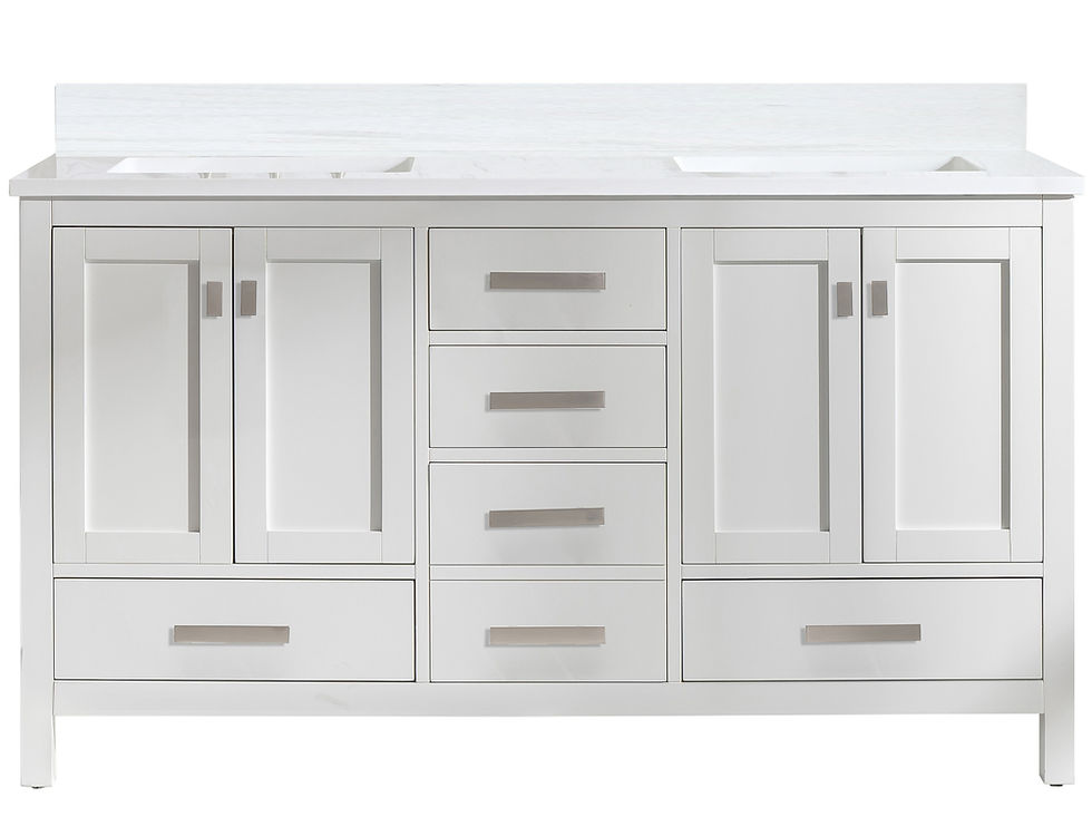 Thumbnail: Design Element Bath Kitchen Valentino 60" Double Sink Vanity w/ White