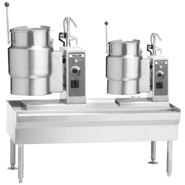Vulcan VEKT64/126 64″ Table with (1) 12 Gallon and (1) 6 Gallon Electric Tilting