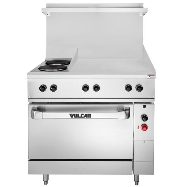 Vulcan EV36-S-2FP-24G-480 Endurance Series 36″ Electric Range with 2 French Plat