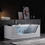 Thumbnail: 59" Alcove LED Whirlpool Bathtub with Center Drain