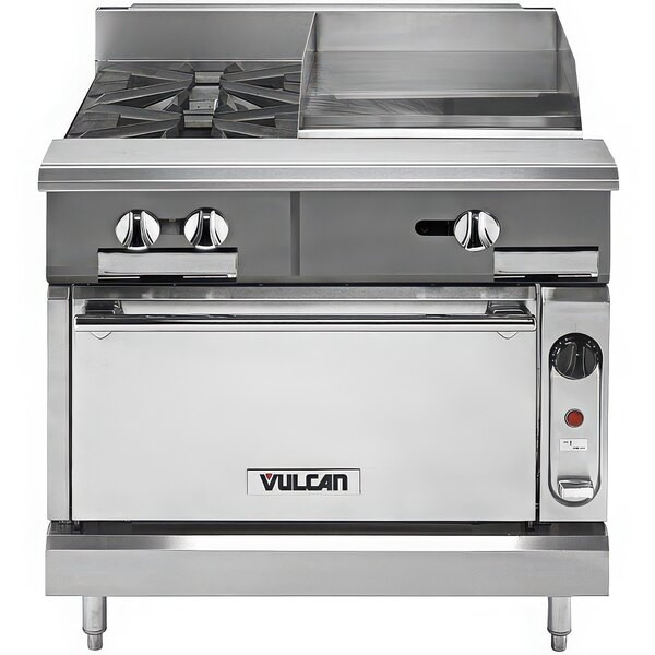 Vulcan V2BG8TS-NAT V Series Natural Gas 36″ 2 Burner Heavy-Duty Thermostatic Ran