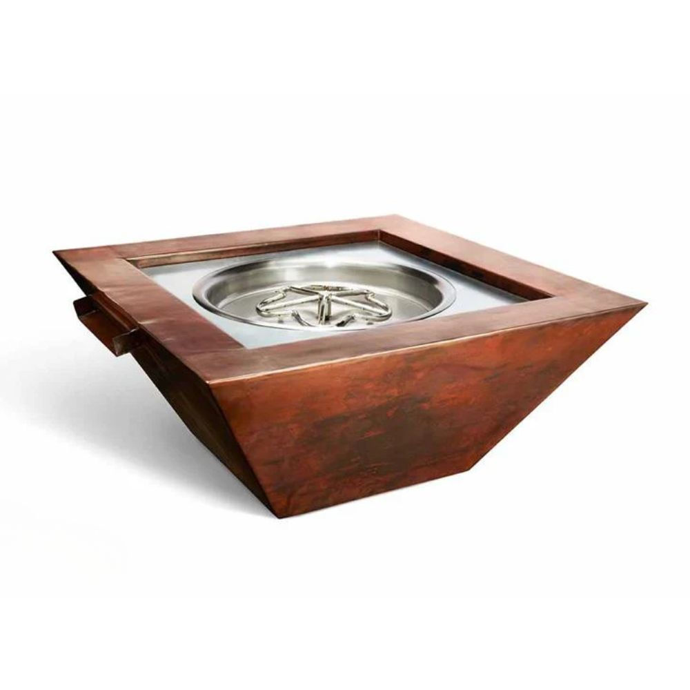 Sierra Square Copper Gas Fire and Water Bowl - Liquid Propane