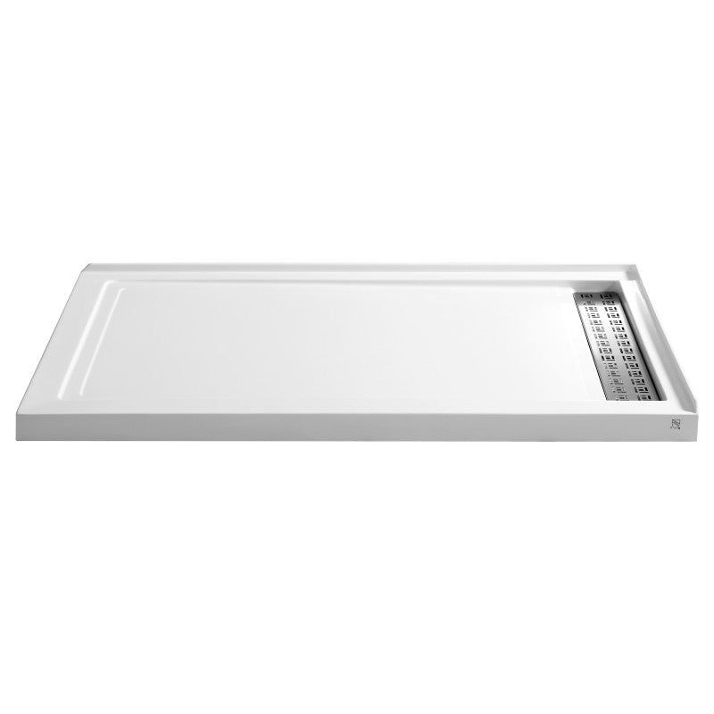 Field Base Series 60 in. L x 36 in. W Corner Shower Shower Pan Base with Right D