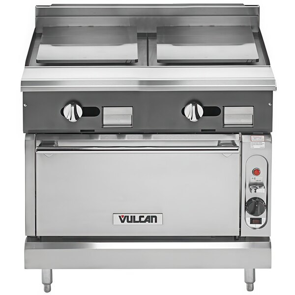Vulcan V2P36C-NAT V Series Natural Gas 36″ Heavy-Duty Range with 2 Plancha Tops