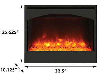 Thumbnail: Amantii Zero Clearance Series Arched 31-In Built-In Electric Fireplace - 201823