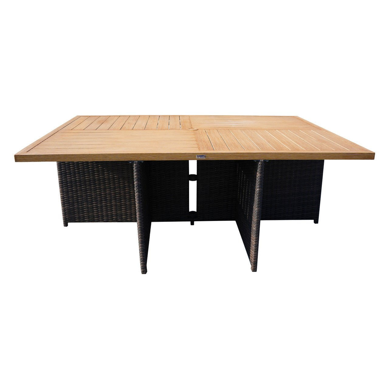 Direct Wicker 6 Seats Aluminum Dining Table Set 6 Seats Patio Dining Set
