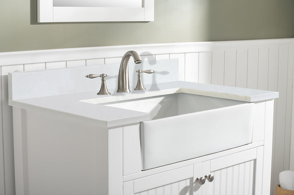 Thumbnail: Design Element Bath Kitchen Burbank 36" Single Sink Vanity w/ Quartz Top