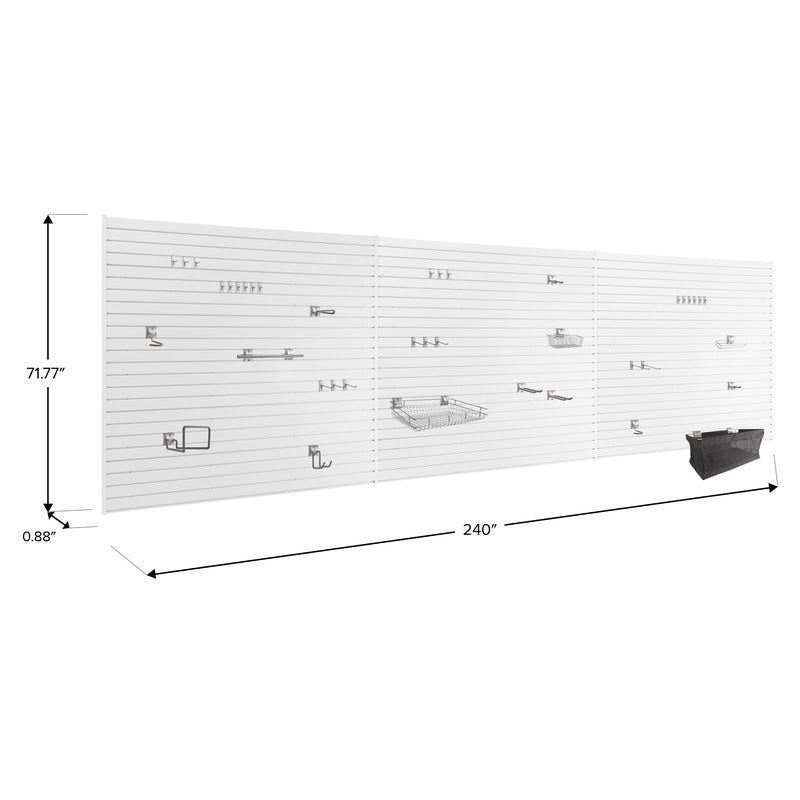 Thumbnail: NewAge PVC Slatwall 120 SQ. FT. with 40-Piece Accessory Kit