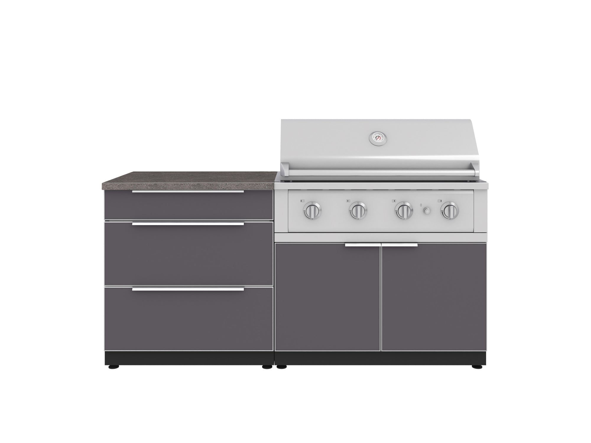 Outdoor Kitchen AL 4PC Set (3D, 40 IGC, 32in Estone Grey Top, LP Perf Insert Gri