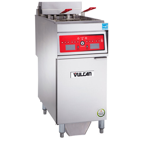 Vulcan 1ER50CF-2 50 lb. Electric Floor Fryer with Computer Controls and KleenScr