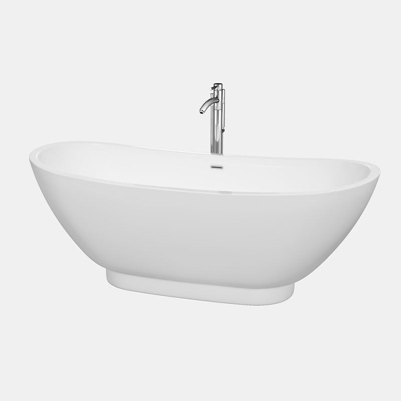 Wyndham Collection Clara 69″ Soaking Bathtub in White w/ – WCBTO85769ATP11PC