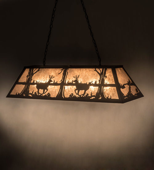 Meyda 48" Long Deer at Lake Oblong Pendant